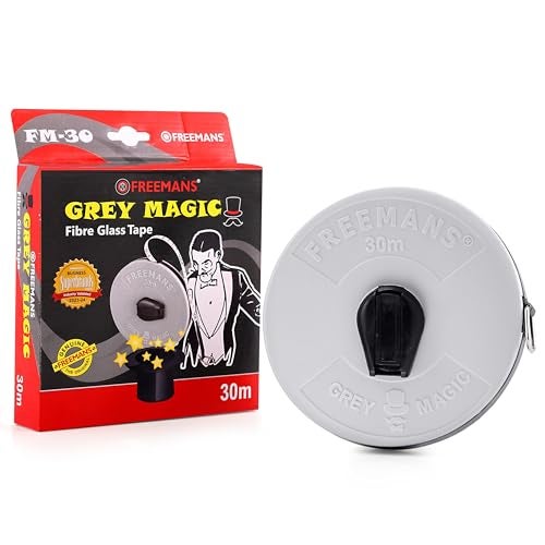 FREEMANS FM30 Grey Magic Fibreglass Measuring Tape - 30m/100ft With Unbreakable ABS Case || Durable Winding Mechanism Handle and Steel End Hook || Grey Color - Image 2