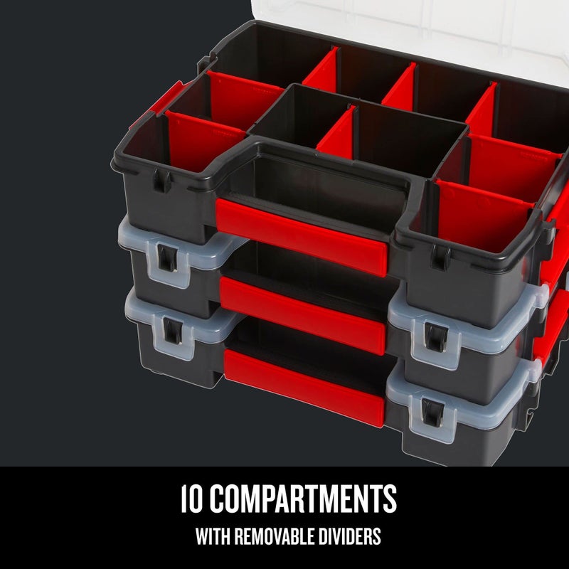 CRAFTSMAN Storage Organizer, Small Parts Organizer, 3-Packs with 10-Compartments, Lid Includes Secure Latch (CMST60964M) - Image 5