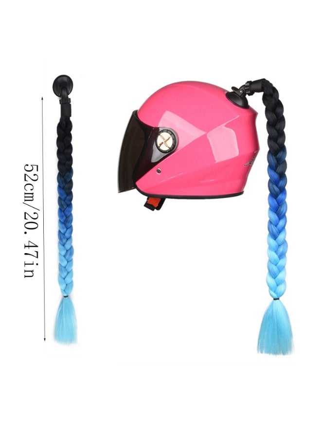 ذيل حصان لخوذة الدراجة النارية، ذيل حصان قابل للتحريك مزود بقاعدة شفط مع شريط شعر مستعار منسوج مع زخرفة فيونكة للخوذة - Image 5