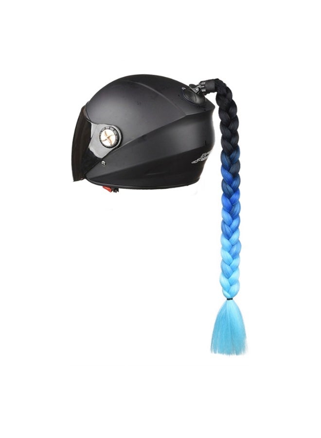 ذيل حصان لخوذة الدراجة النارية، ذيل حصان قابل للتحريك مزود بقاعدة شفط مع شريط شعر مستعار منسوج مع زخرفة فيونكة للخوذة - Image 1