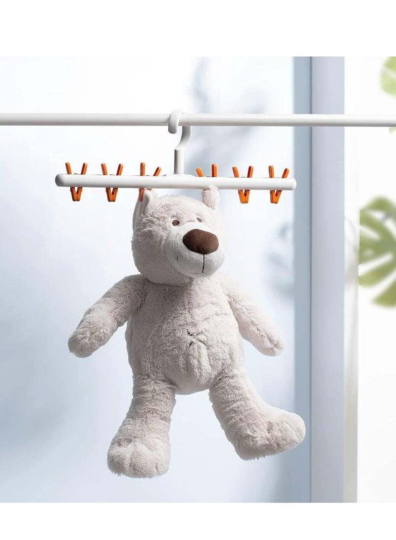 SYOSI 2 Pack Windproof Sock Clips Hanger, PP Plastic Anti-Tangle Clothes Drying Rack with 360° Swivel Hook and Strong Clips for Drying and Organize Underwear, Socks, Hats, Scarves, Pants  - Image 3