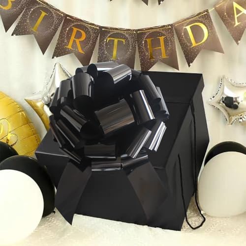 HQJAXJ 20 Inch Black Bow for Car1 Pc Giant Present Bow for Large Gift Wrapping New Houses Huge Present Birthday Christmas Decor Black - Image 5