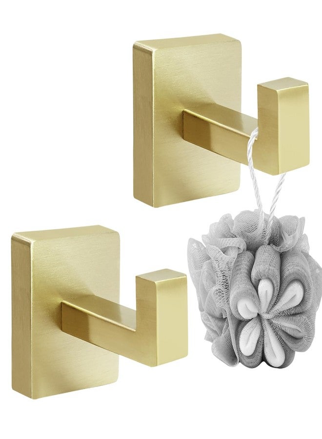 Rierdge 2 Pack Gold Towel Hook, Square Robe Hook for Bathrooms & Kitchen, Heavy Duty - Stainless Steel Towel Hooks for Bathroom Wall Mounted - Image 5