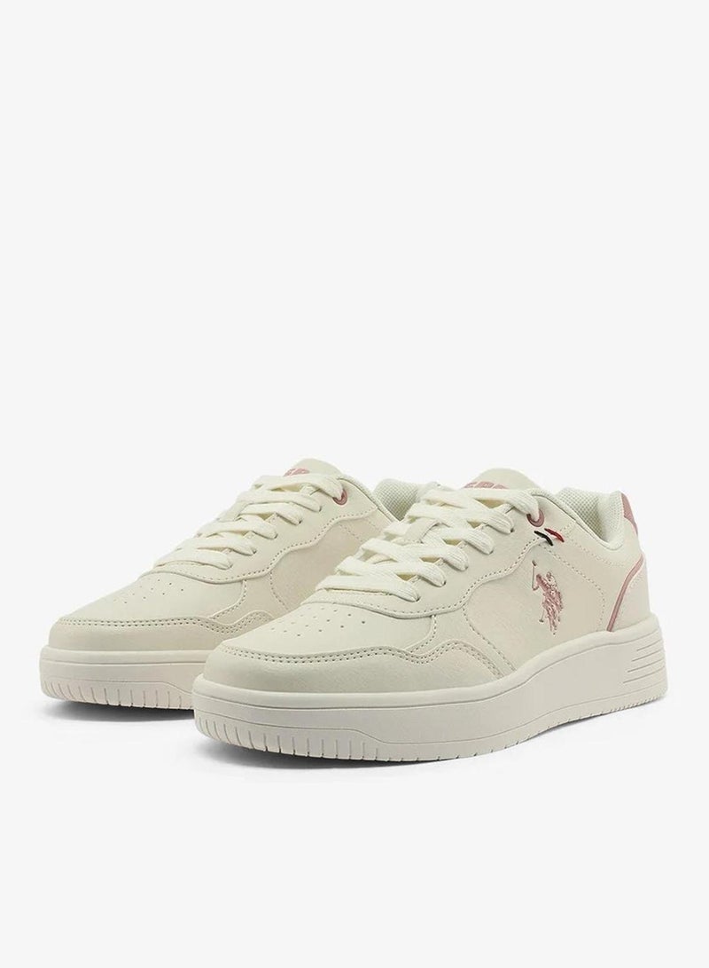 U.S. Polo Assn. Women’s COSMOS GLB 6FX Sneakers – Beige Casual Lace-Up Shoes with Pink Accents | Lightweight Everyday Comfort Fashion Trainers - Image 5