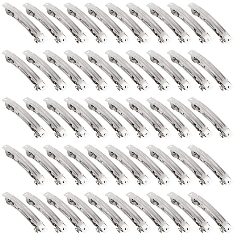 AUEAR French Barrette Iron Rectangle Hair Clips for DIY Clip Craft Bows 50 Pack 2 Inch 50mm