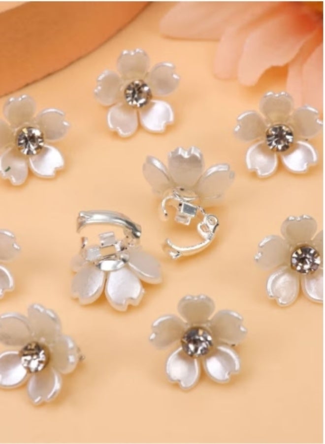 20-Piecs Flower Hair Clips,Mini Flower Hair Clips with Crystal Metal Claw Clips,Sparkling Hair Barrettes Nonslip Side Clip Hair Accessories for Women and Girls - Image 2