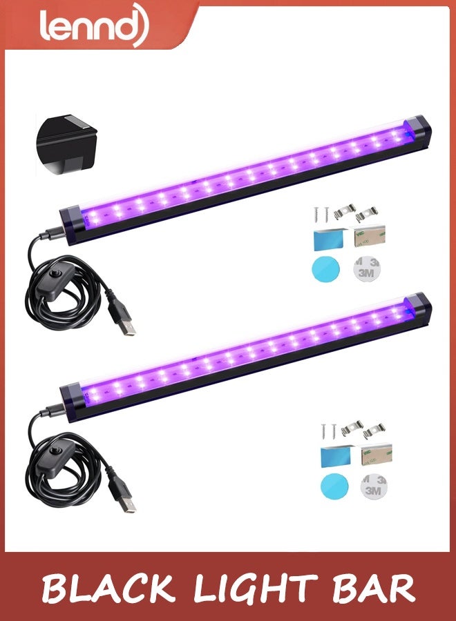 لينند شريط إضاءة أسود LED بقوة 10 واط، مناسب للإضاءة الفلورية، والمنسوجات، والملصقات، وطلاء الجسم، وحفلات الإضاءة بالأشعة فوق البنفسجية، مناسب للخزائن والعروض، مغناطيسي، عبوة من قطعتين - Image 1