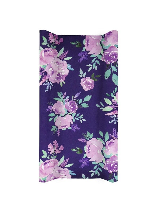 TANOFAR غطاء وسادة تغيير حفاضات زهور بنفسجية لحديثي الولادة الفتيات، ناعم وقابل للتنفس، ملاءات طاولة تغيير الأطفال - Image 1