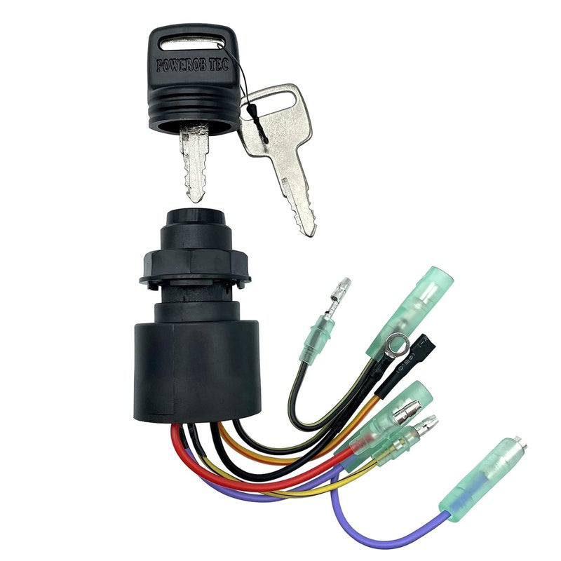 SKARUMMER Boat Ignition Switch with Key Replacement for Mercury Mariner Outboard Motor Control Box with 2 Keys 3 Position 6 Wire Connectors - Replace Mercury Ignition Switch 87-17009A2 87-17009A5 - Image 5