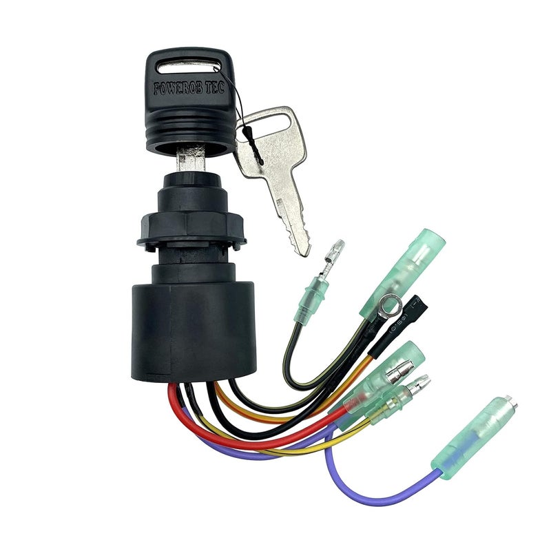 SKARUMMER Boat Ignition Switch with Key Replacement for Mercury Mariner Outboard Motor Control Box with 2 Keys 3 Position 6 Wire Connectors - Replace Mercury Ignition Switch 87-17009A2 87-17009A5 - Image 1