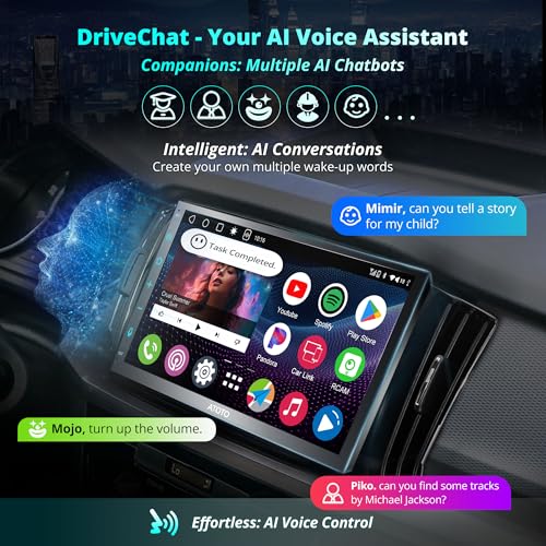 ATOTOZONE A6PF Plus 8-Core 4G+64G 7inch Android Double DIN Car Stereo, 4G LTE, Wireless CarPlay/Android Auto QLED Touch Screen, WiFi/BT/USB Tethering, Dual Bluetooth, 36-Band EQ, AI Chat, DSP/LRV/SWC - Image 3