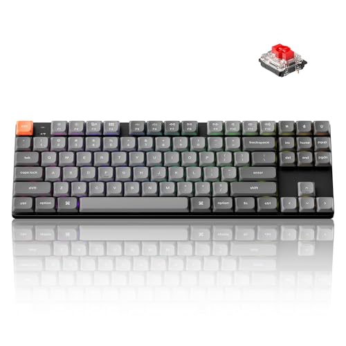 Keychron K1 Max Ultra-Slim Wireless Mechanical Keyboard, 80% TKL Layout Bluetooth/2.4 GHz/Wired Keyboard with Low-Profile Gateron Red Switch, Hot-Swappable, RGB Backlit QMK for Mac Windows Linux - Image 1