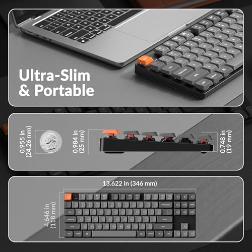 Keychron K1 Max Ultra-Slim Wireless Mechanical Keyboard, 80% TKL Layout Bluetooth/2.4 GHz/Wired Keyboard with Low-Profile Gateron Red Switch, Hot-Swappable, RGB Backlit QMK for Mac Windows Linux - Image 3