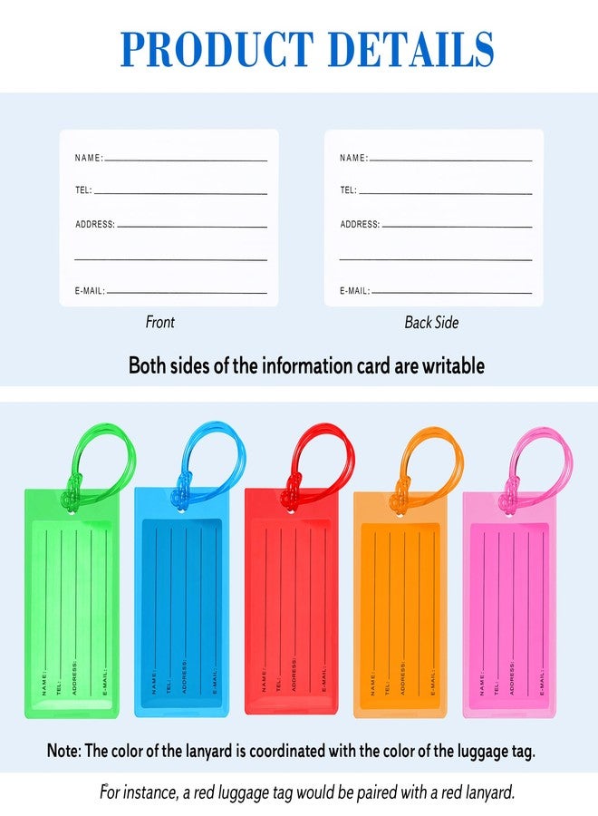 Sodsay 10 Pack Luggage Tags Suitcases Plastic Travel Bag & Baggage ID Label Tags Travel Essentials (03 Mixed Colors) - Image 5