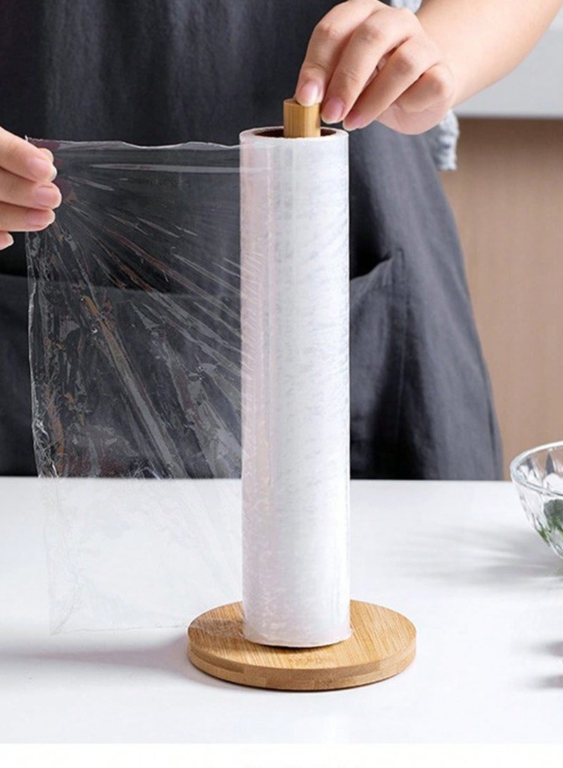 Wooden Paper Towel Holder Stand – Freestanding Bamboo or Beech Tissue Roll Dispenser with Non-Slip Base – Space-Saving, No-Drill Countertop Organizer for Kitchen, Bathroom, Dining Room & Bedroom – Easy Assembly, Fits Standard & Jumbo Rolls - Image 3