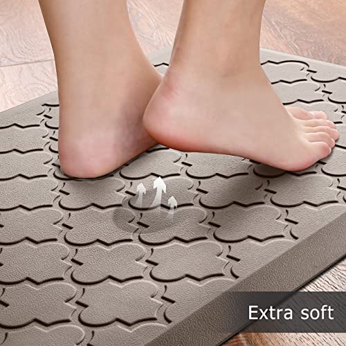 SoftDuo Kitchen Mat [2 PCS] Cushioned Anti-Fatigue Floor Mat, Waterproof Non-Skid Kitchen Mats and Rugs, Ergonomic Comfort Foam Kitchen Rugs, Standing Mat for Floor,Office, Sink(Khaki,17.3"x28"+17.3"x60") - Image 3
