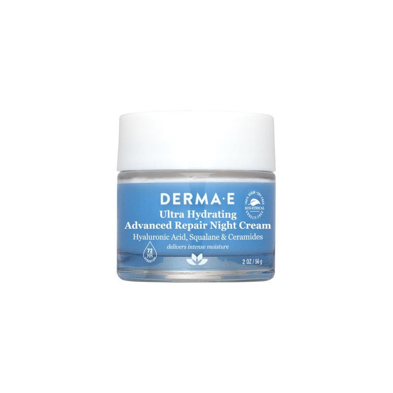 derma-e Derma E Ultra Hydrating Night Cream, Advanced Repair Overnight Face Moisturizer with Hyaluronic Acid to Replenish, Smooth and Nourish Skin, 2 oz - Image 1