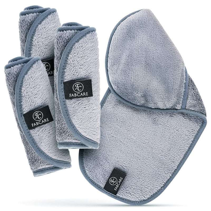 FABCARE FABCARE Makeup Remover Cloth Microfibre 4 Pieces  DERMATEST Very Good  Washable up to 95C  Integrated Removal Glove for Face  Reusable and Washable Microfibre Cloths for Skincare 