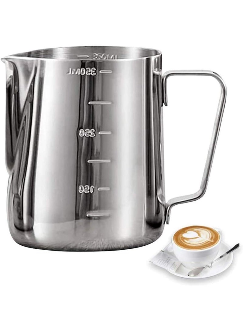 350ml Stainless Steel Milk Frothing Pitcher for Coffee Machine, Milk Jug with Measurement Markings, Coffee Milk Steaming and Frothing Pitcher for Cappuccino, Espresso and Barista Use - Image 4