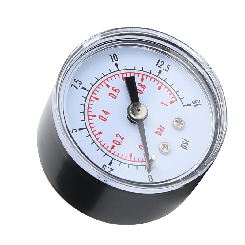 Mechanical Pressure Gauge 0 15psi 0 1bar 1 8inch BSPT Back Connection Durable Metal Case - Image 4