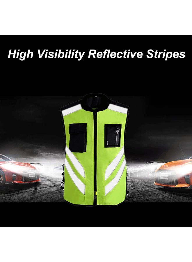 NIBEMINENT Protective High Visibility Reflective Safety Warning Vest Fluorescent Green L  - Image 5