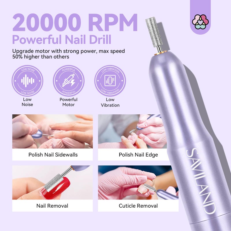 SAVILAND Acrylic Nail Kit with Drill: Professional Salon Nails Kit with Everything Acrylic Powder and Liquid Set Nail Brush Forms Top Gel & Manicure Tools Kit for DIY Extension Carving Home Use - Image 5