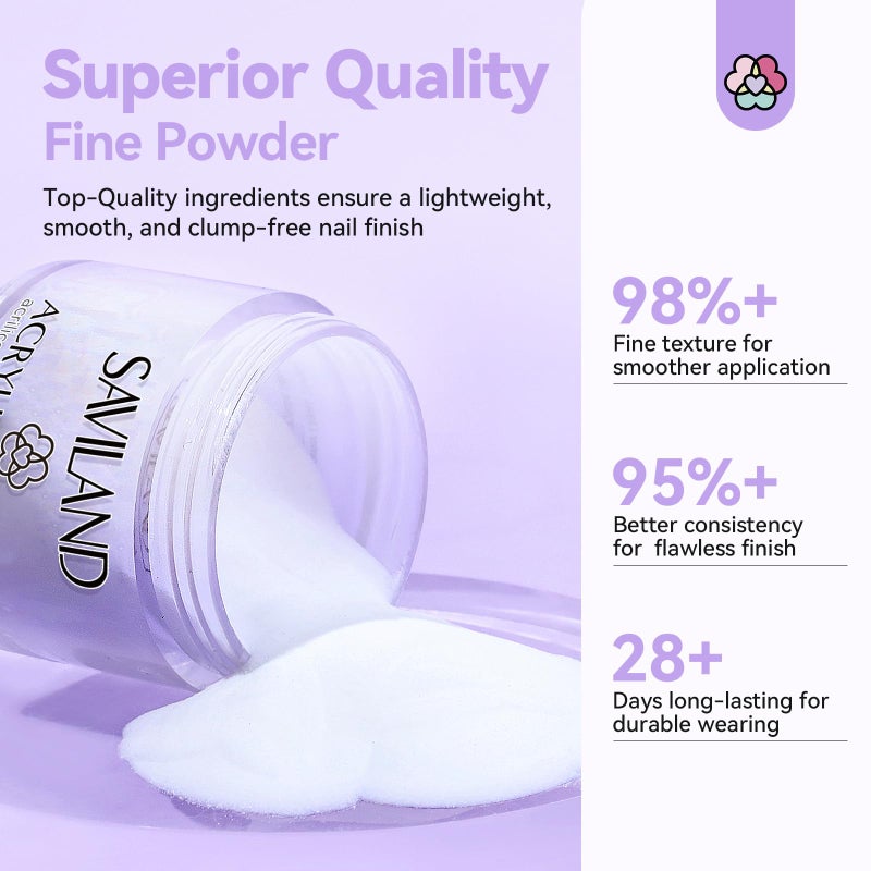 SAVILAND Acrylic Nail Kit with Drill: Professional Salon Nails Kit with Everything Acrylic Powder and Liquid Set Nail Brush Forms Top Gel & Manicure Tools Kit for DIY Extension Carving Home Use - Image 4