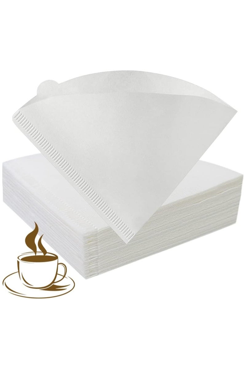 كورالبلو فلتر قهوة مخروطي اللون أبيض V60 بحجم V60 يحتوي على 100 قطعة من الورق القابل للتصرف - ورق تصفية القهوة يمكن استخدامه في المنزل - المكتب ولأغراض السفر أيضًا - Image 1