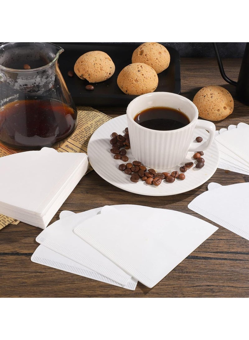 كورالبلو فلتر قهوة مخروطي اللون أبيض V60 بحجم V60 يحتوي على 100 قطعة من الورق القابل للتصرف - ورق تصفية القهوة يمكن استخدامه في المنزل - المكتب ولأغراض السفر أيضًا - Image 3