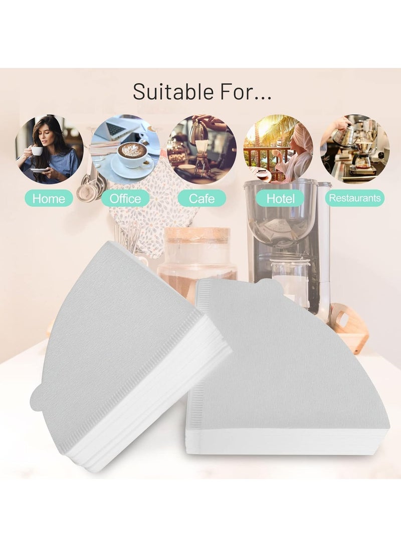 كورالبلو فلتر قهوة مخروطي اللون أبيض V60 بحجم V60 يحتوي على 100 قطعة من الورق القابل للتصرف - ورق تصفية القهوة يمكن استخدامه في المنزل - المكتب ولأغراض السفر أيضًا - Image 2