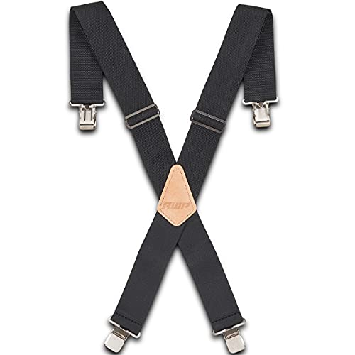 AWP Work Suspenders | 2" Fully-Adjustable Webbing Work Suspenders with Heavy-Duty Bite Clips | Black - Image 4