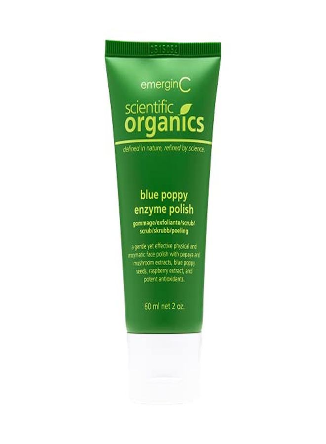 EmerginC Scientific Organics Blue Poppy Enzyme Brightening Polish Exfoliating Enzyme Face Scrub Gently Removes Dead Skin Cells, Visibly Smoothes Texture + Tone (2 Oz, 60 Ml)  - Image 1
