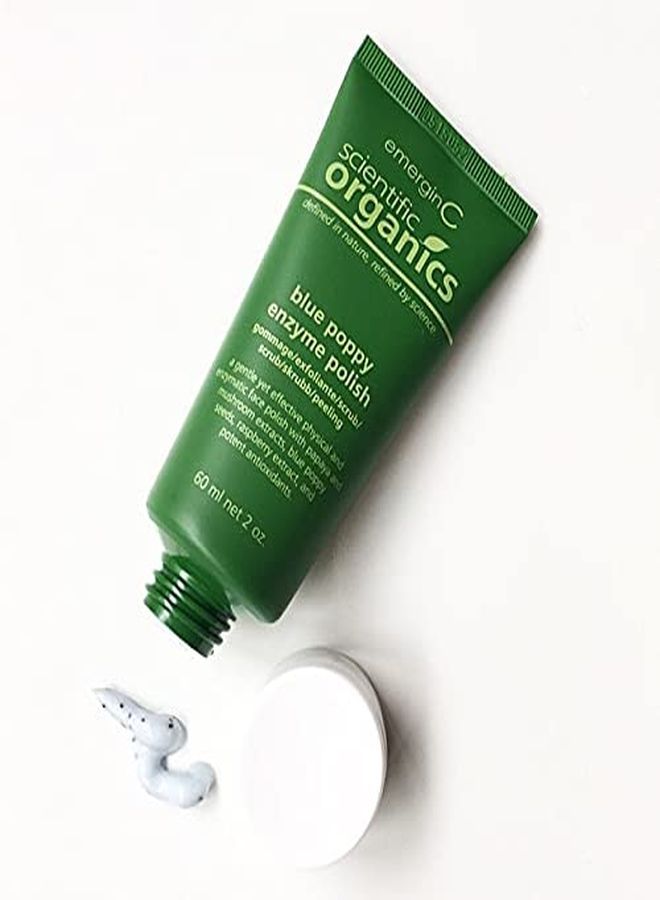 EmerginC Scientific Organics Blue Poppy Enzyme Brightening Polish Exfoliating Enzyme Face Scrub Gently Removes Dead Skin Cells, Visibly Smoothes Texture + Tone (2 Oz, 60 Ml)  - Image 2