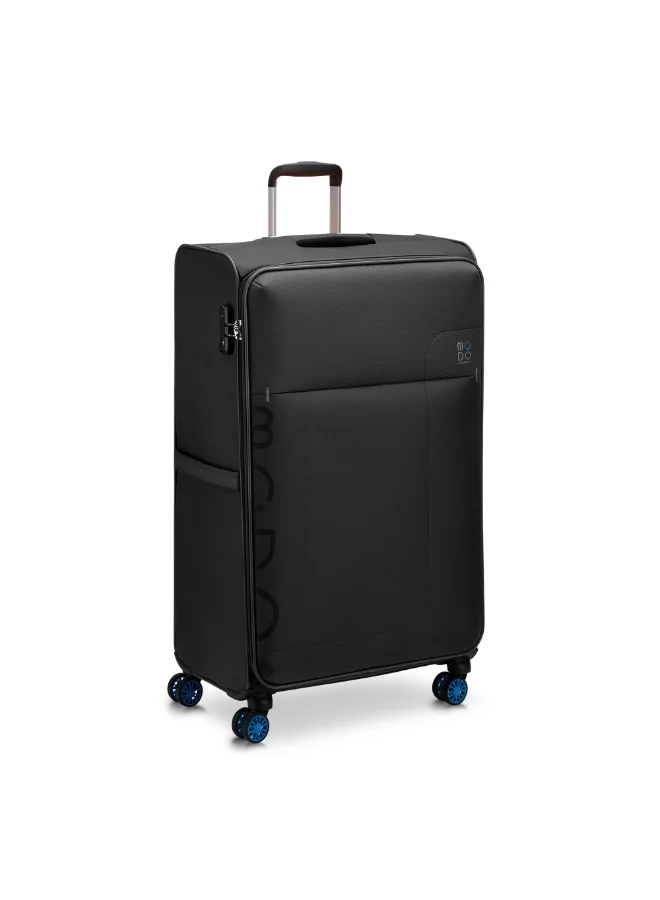 Modo By Roncato Modo Fabric Trolley 3-Piece Luggage Set 42363/3P Soft Suitcase Set with TSA Lock & 4 Double Spinner Wheels (S, M, L)