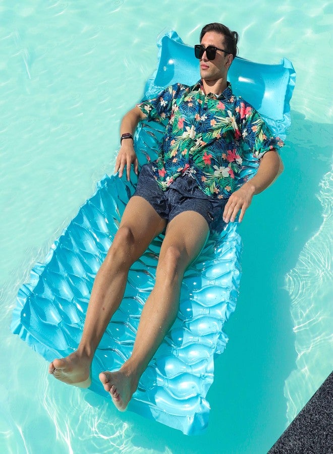 PARENTSWELL 2 Pack Inflatable Pool Floats Adult, 71''x33'' Large Pool Raft Water Lounge Float with Headrest Floating Mat Swimming Floaties for Adults (Blue Pink)… - Image 4