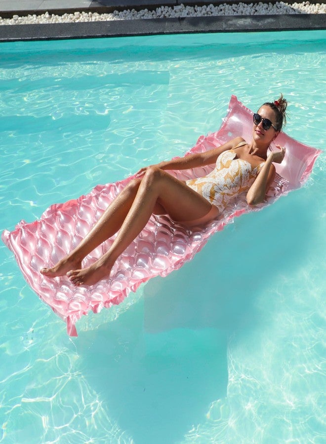 PARENTSWELL 2 Pack Inflatable Pool Floats Adult, 71''x33'' Large Pool Raft Water Lounge Float with Headrest Floating Mat Swimming Floaties for Adults (Blue Pink)… - Image 5