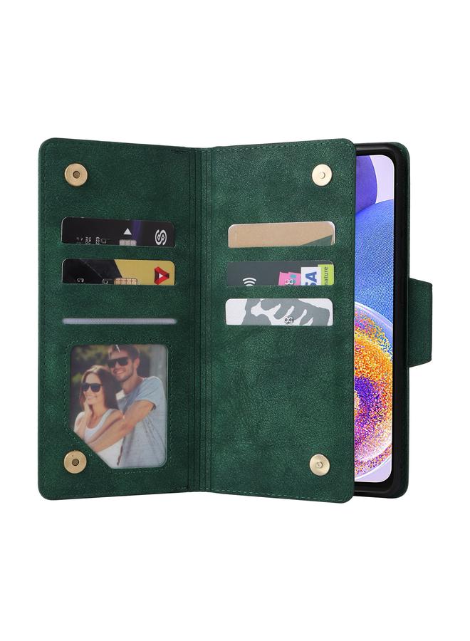 S-TOP Case For Samsung Galaxy A23 4G Rivet Buckle 9 Cards Three Fold Leather Phone Case - Image 4