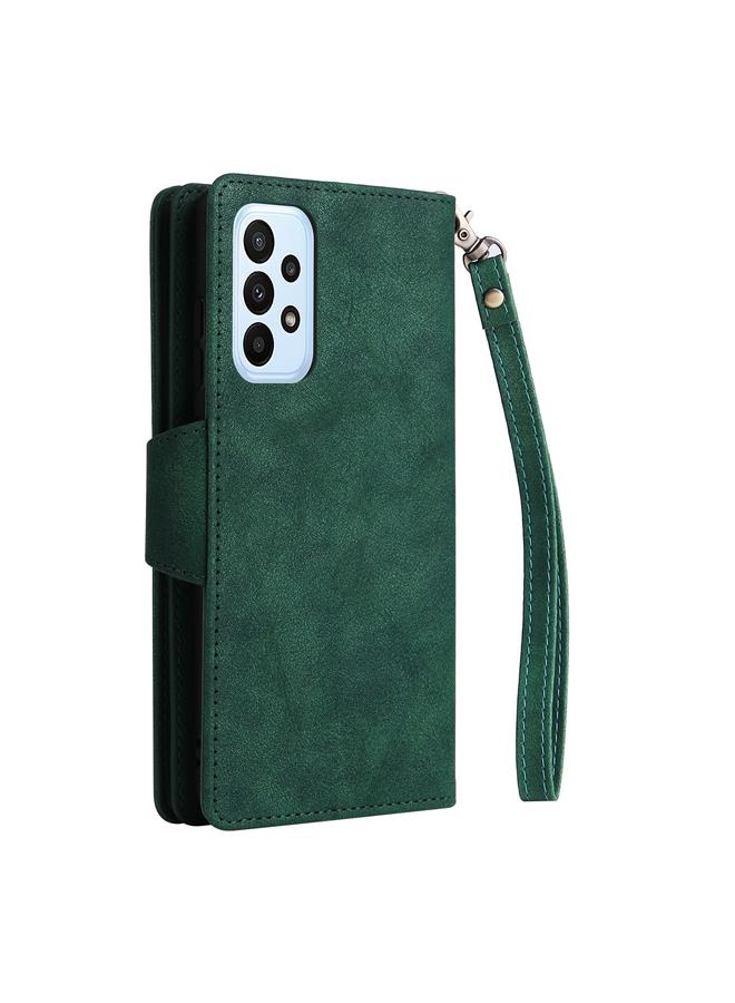 S-TOP Case For Samsung Galaxy A23 4G Rivet Buckle 9 Cards Three Fold Leather Phone Case - Image 3