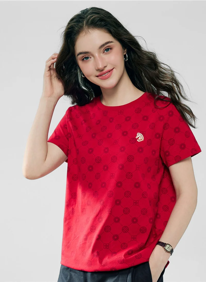 Women’s Comfort Fit Cotton Crew Neck Print Tee