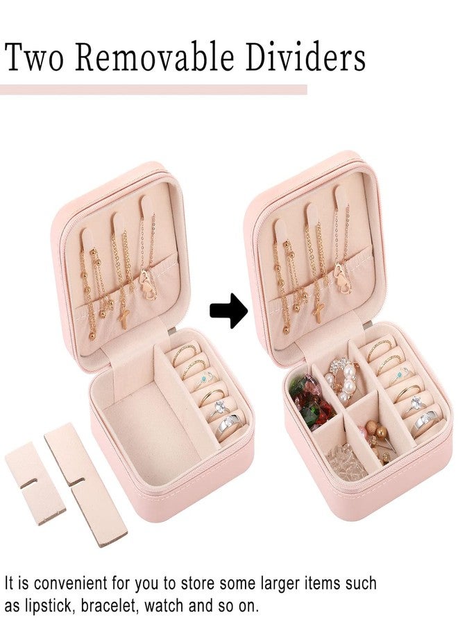 JAPP Mini Jewelry Travel Case, PU Leather Travel Jewelry Organizer Box, Small Portable Portable Jewellery Storage Holder for Womens Rings Earrings Necklaces Bracelets (Pink) (Pink 12 Packs) - Image 5