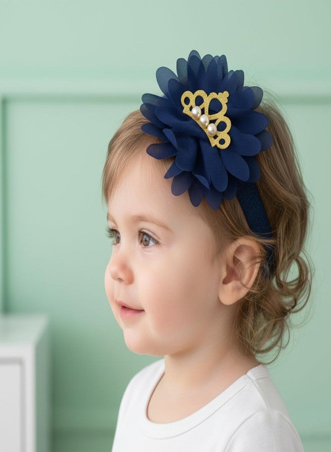SYGA Pack of 3 Baby Headband | Soft, Stretchable & Comfortable Hairbands for Baby Girls | Floral & Bow Design | Perfect for Newborns, Infants & Toddlers 0–3 Year(Design-16) - Image 2