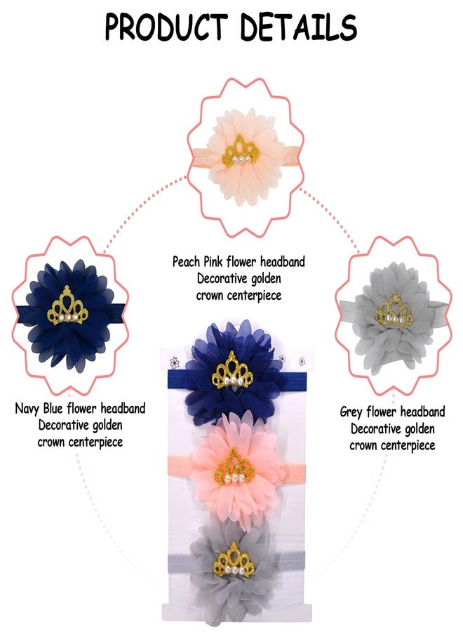 SYGA Pack of 3 Baby Headband | Soft, Stretchable & Comfortable Hairbands for Baby Girls | Floral & Bow Design | Perfect for Newborns, Infants & Toddlers 0–3 Year(Design-16) - Image 5