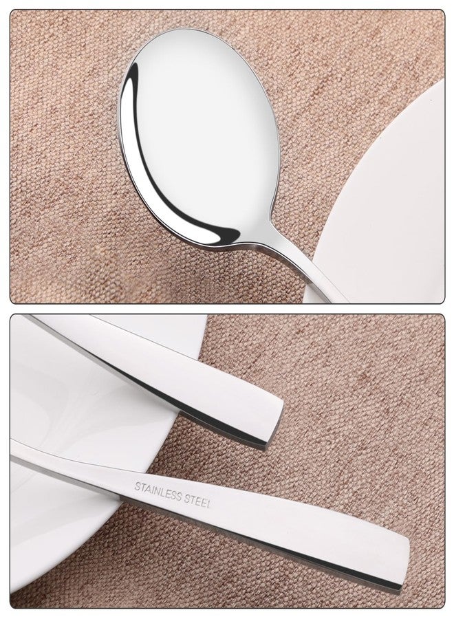 Saedy Round spoons set of 12, stainless steel bouillon soup spoon - Image 5