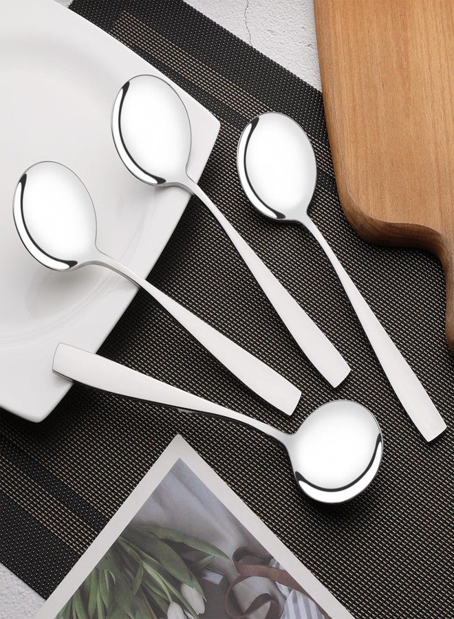 Saedy Round spoons set of 12, stainless steel bouillon soup spoon - Image 4