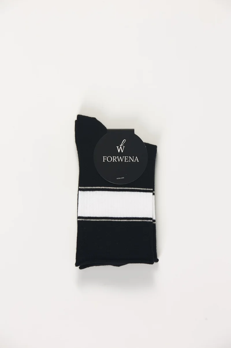 Forwena White Wide Circle Pattern Modal Elastic Seamless Women's Sock Socks