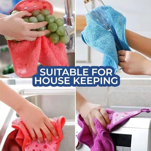 MAXOSHINE Microfiber Wash Basin Hand Towel-Sink Towel with Hanging Loop-Lint Free Super Absorbent Kitchen Napkins (Multicolor Pack of 6) - Image 4