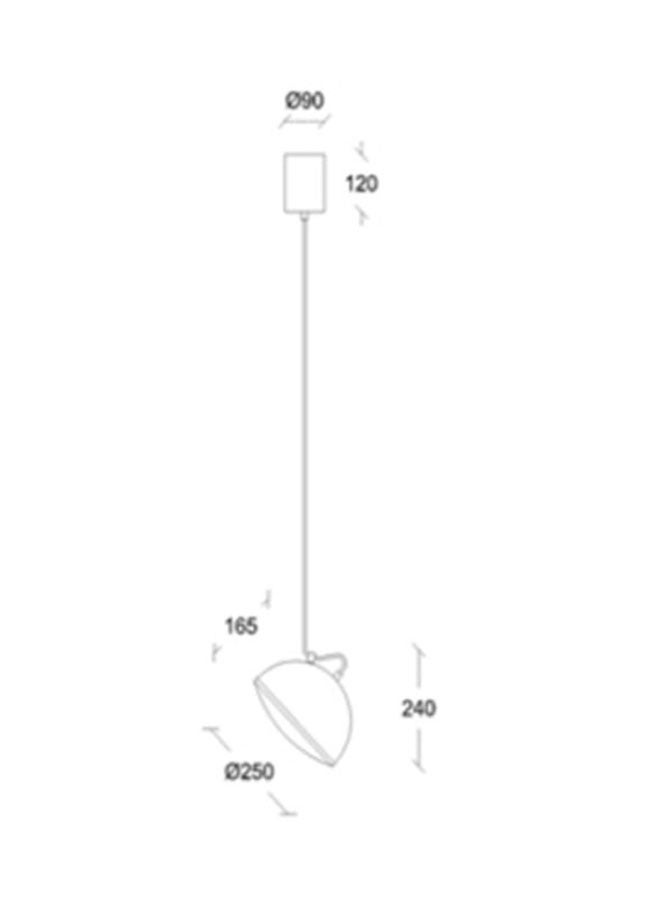 إنارة سيرة إنارة مفردة نصف دائرة أسود مضيء مقاس مقرد 25 سم ورملايت 20 وات P0732 - Image 2