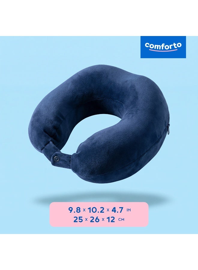 Comforto Travel Neck Pillow, U-Shape Support Pillow for Plane & Car, Soft Comfort Fit, Snap Closure, Portable for Travel, 26x25x13 cm - Image 5