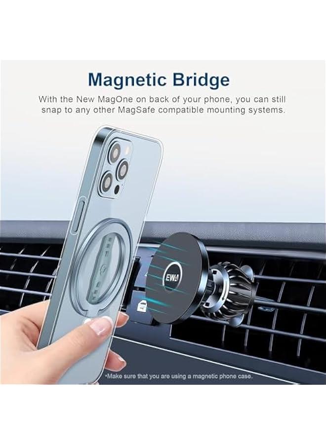 HOOKOR MagOne Phone Grip Stand with Silicone Finger Strap, Removable Magnetic Ring Holder Kickstand Loop, Accessories for iPhone 15, 14, 13 Pro/Max/Plus (Blue) - Image 5