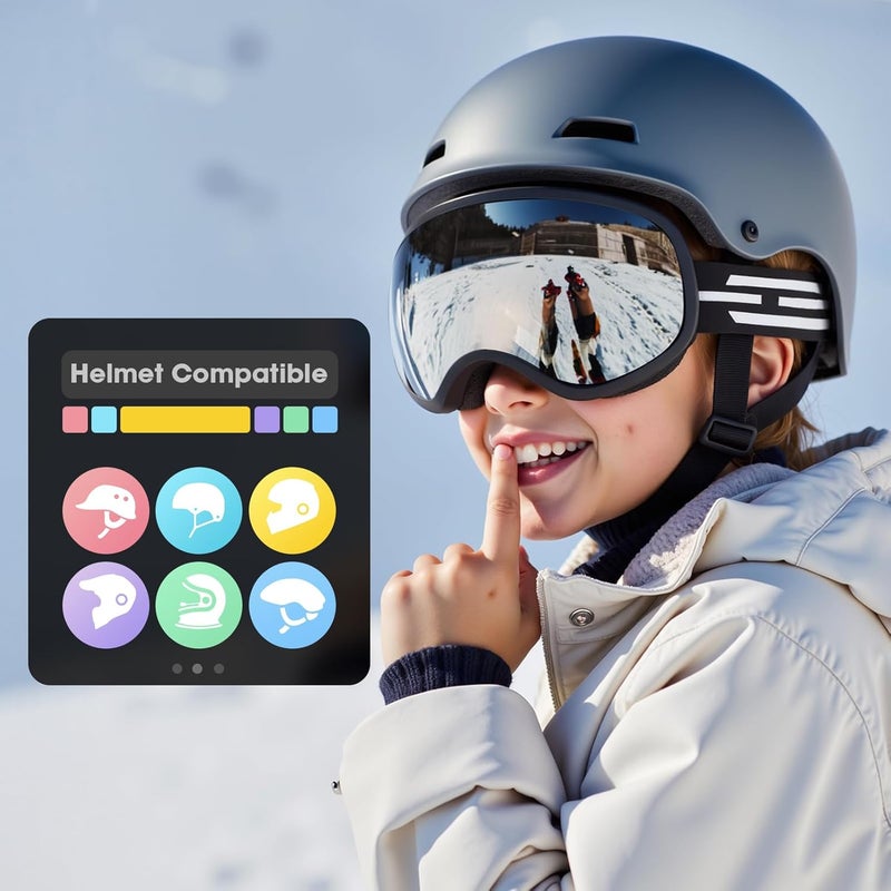 LOEO Kids Ski Goggle, Snow Ski Goggles for Kids Youth Teens Boys and Girls from 5-14 - Image 5